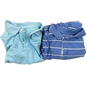 Banana Republic Women's Short-Sleeve Polo Shirts 2-Pack Medium Striped Cotton Bl